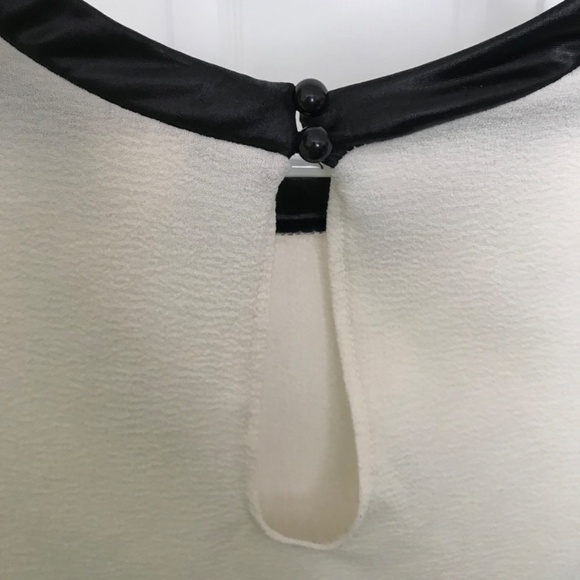 Y2K Jules and Leopold Sheer Long Sleeve Blouse S Cream Off White Black - Picture 6 of 11